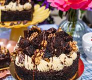 Caramel-brownietaart